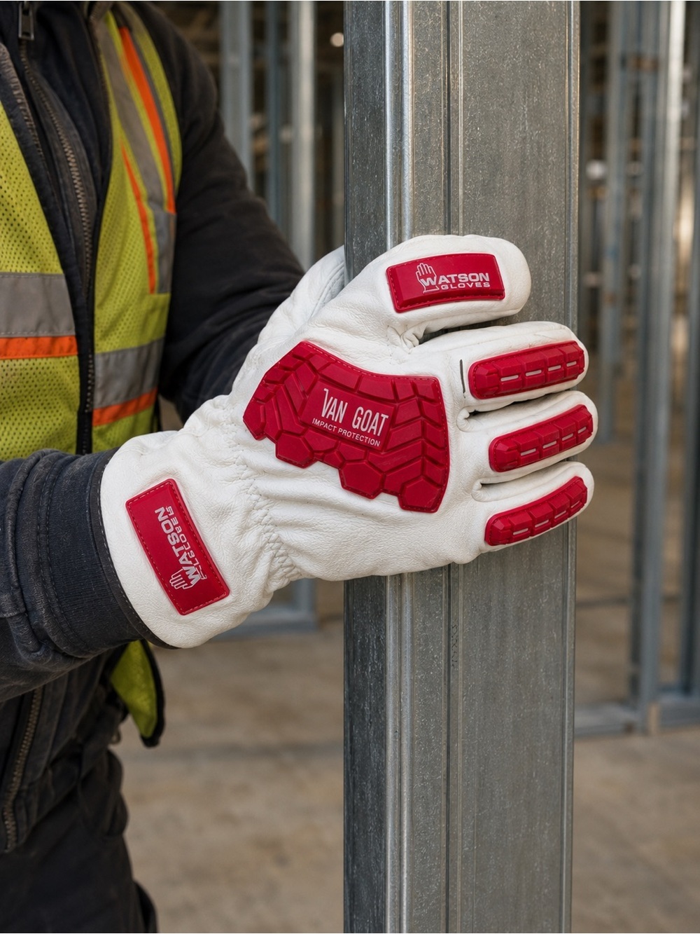 Watson Gloves Van Goat Work Gloves Cut & Impact Protection TPR Leather L Safety